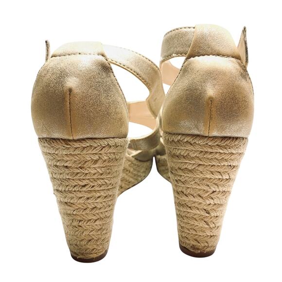 Calvin Klein Emmah Espadrille Wedge Platform Sandals Cage Ankle Strap sz 8 M - Picture 2 of 12